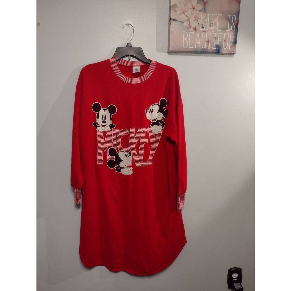 Vintage Mickey & Co Mickey Mouse Sweater Dress USA Made Women’s S/M Red Disney